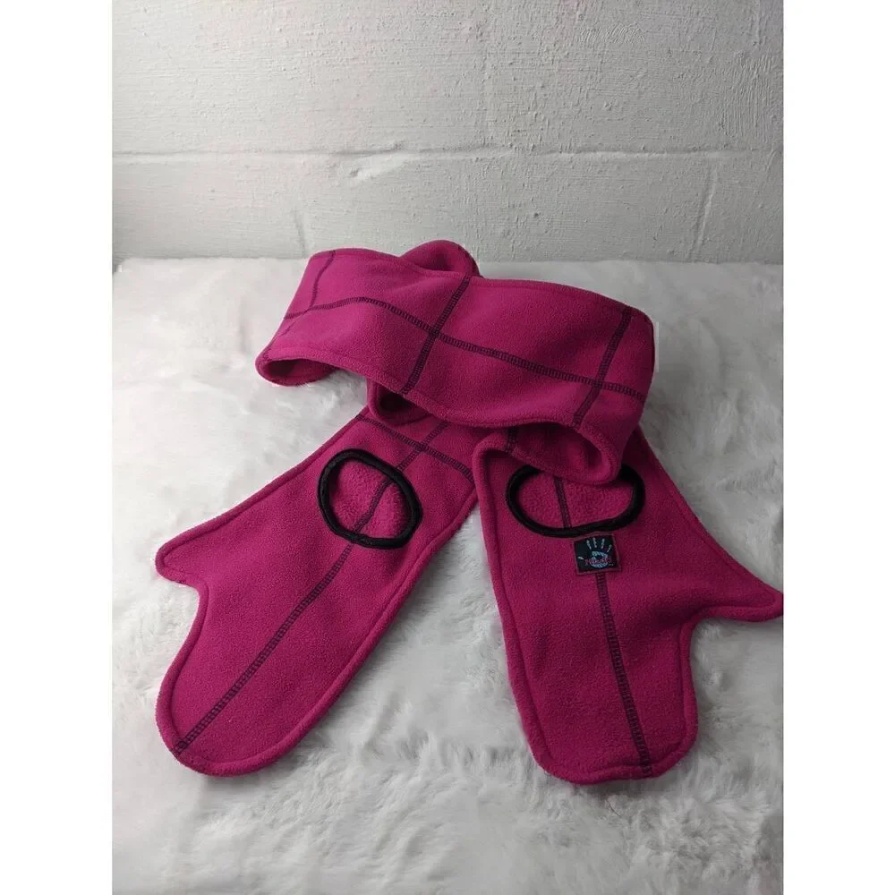 Vintage‎ Y2K Mudd Pink Winter Hat Mitten Scarf Set Fleece One Size Hot Pink